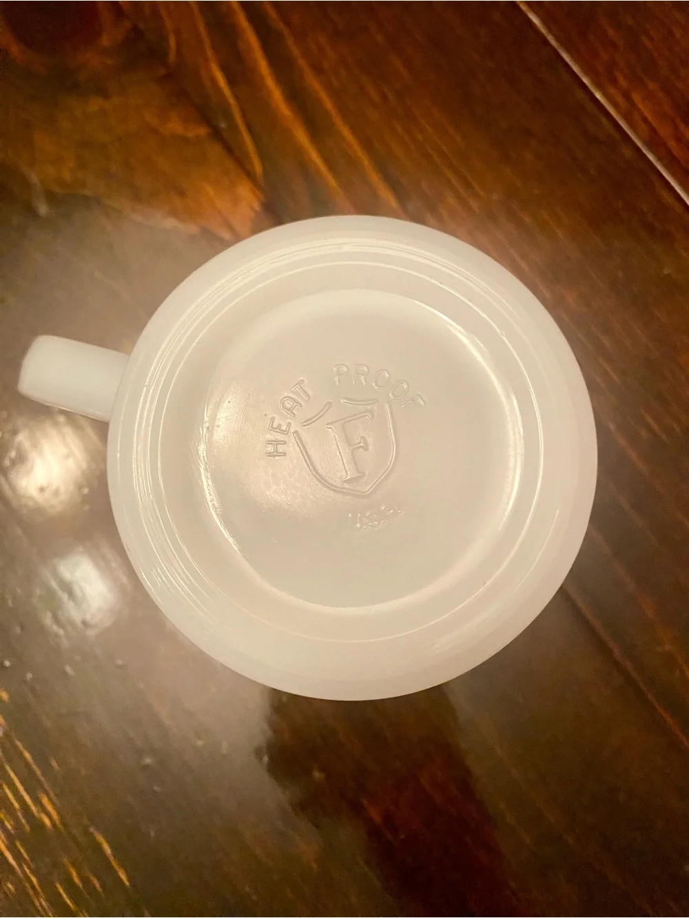 Vintage 1970s Milk Glass Mug Transport Pool Inc. Advertisement 10 oz
